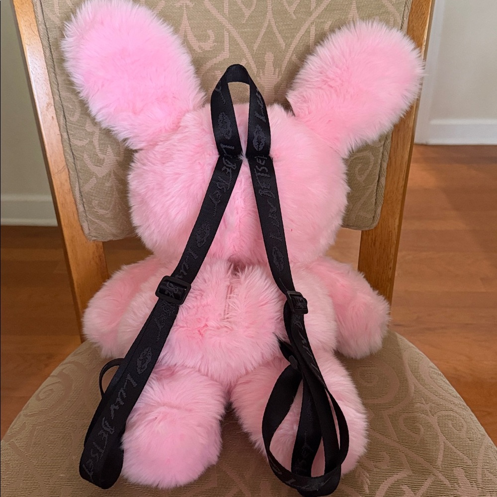 Like New Betsey Johnson Pink Bunny Backpack Plush - Picture 2 of 9